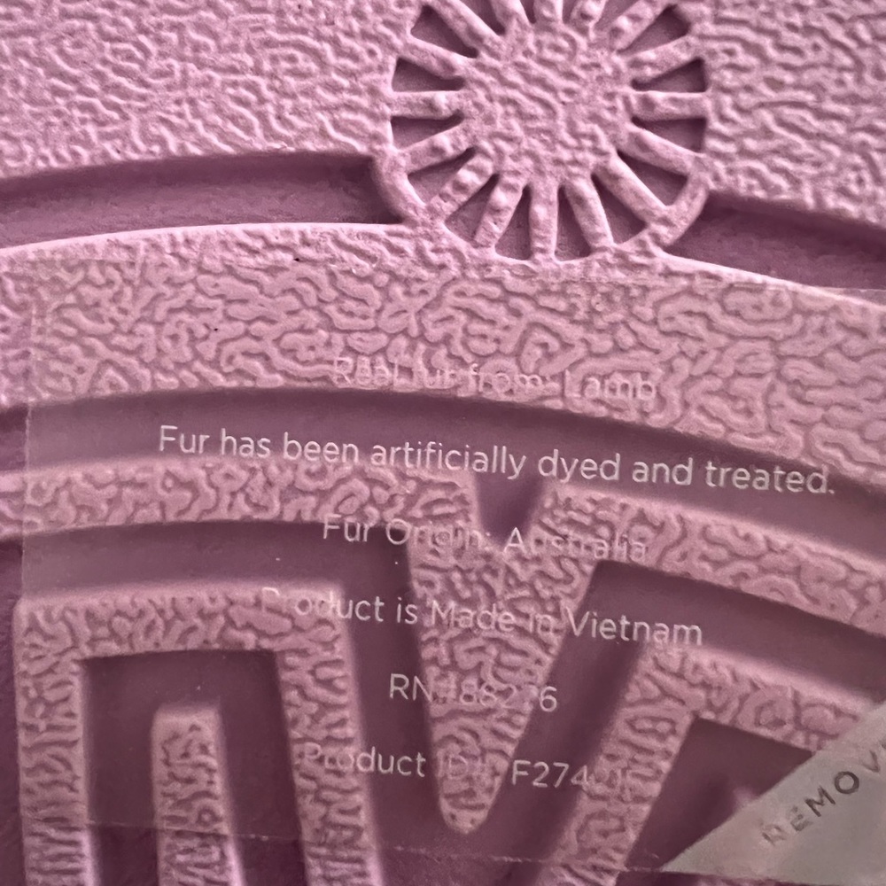 NEW UGG lamb fur pink purple disco sandals - Picture 8 of 8